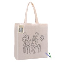 CCB002 COLOURING CALICO BAG WITH GUSSET