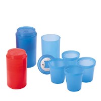 DS090 DRINKING BOTTLE WITH 4PCS
 MIN CUP INSIDE WITH BOTTLE OPENER