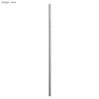 STW004-Silver Stainless Steel Straw 6MM x 215MM - Silver